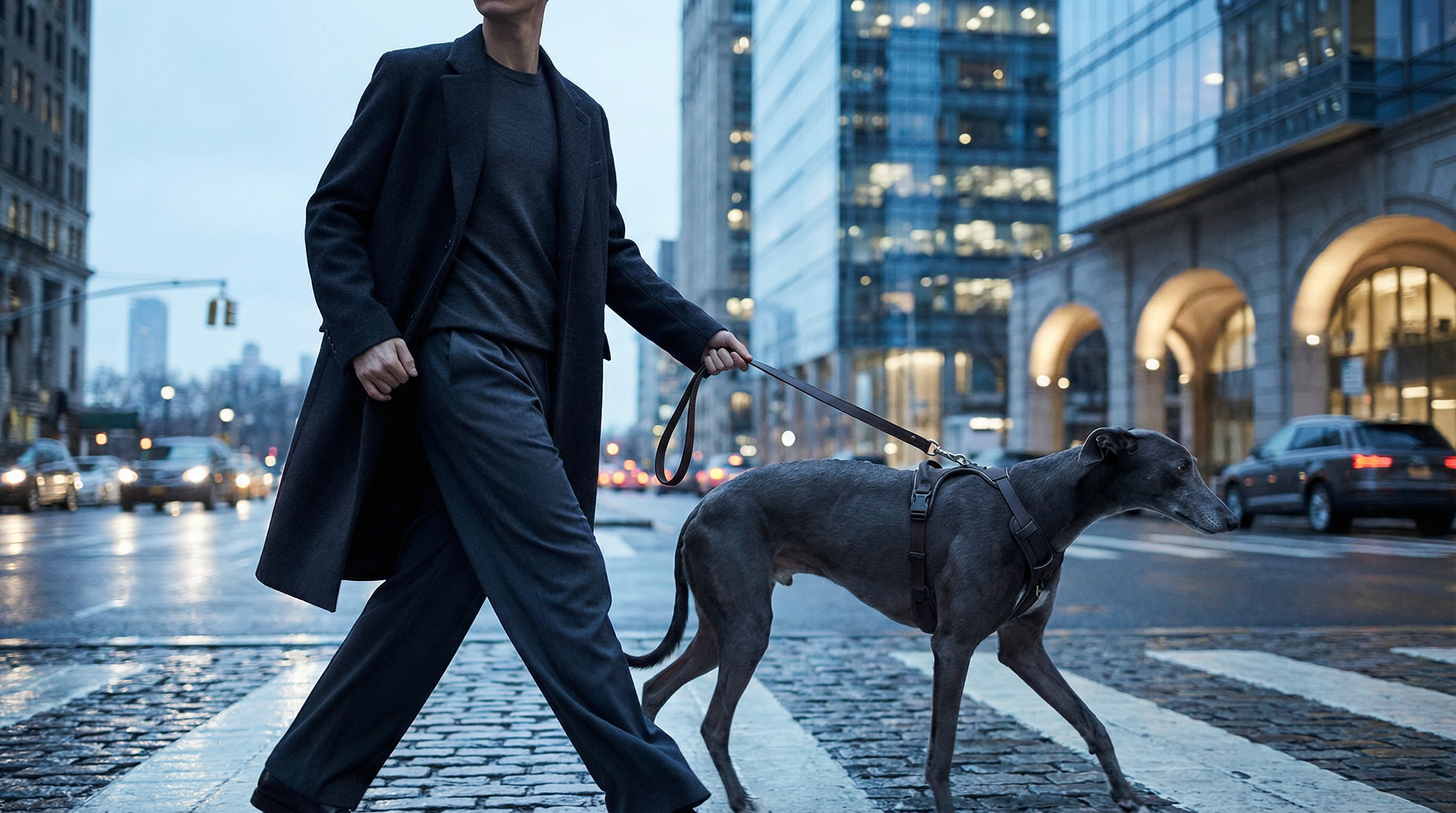 Lifestyle with dog in city